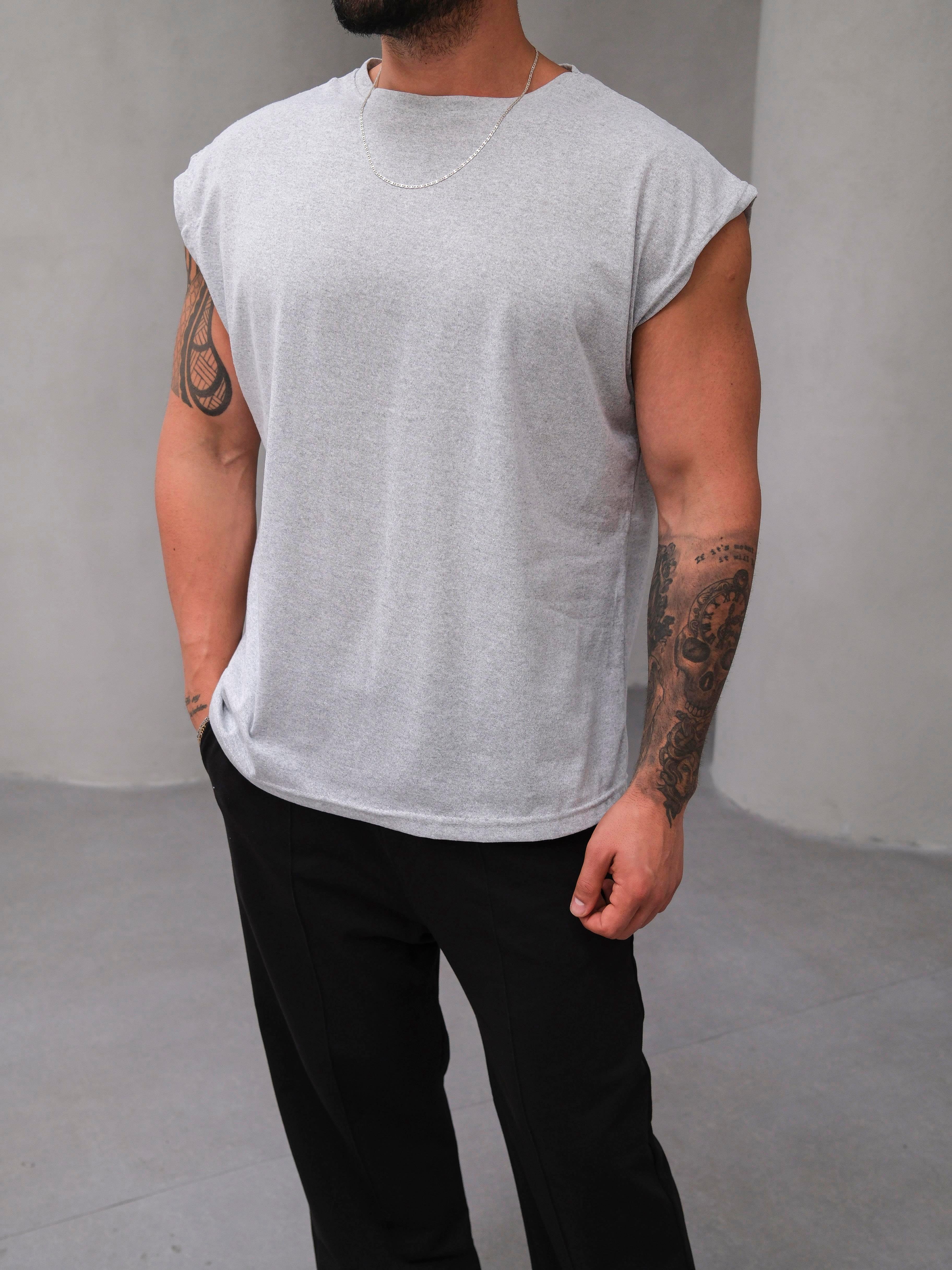 T-SHİRTGri Suprem Oversize Atlet BS