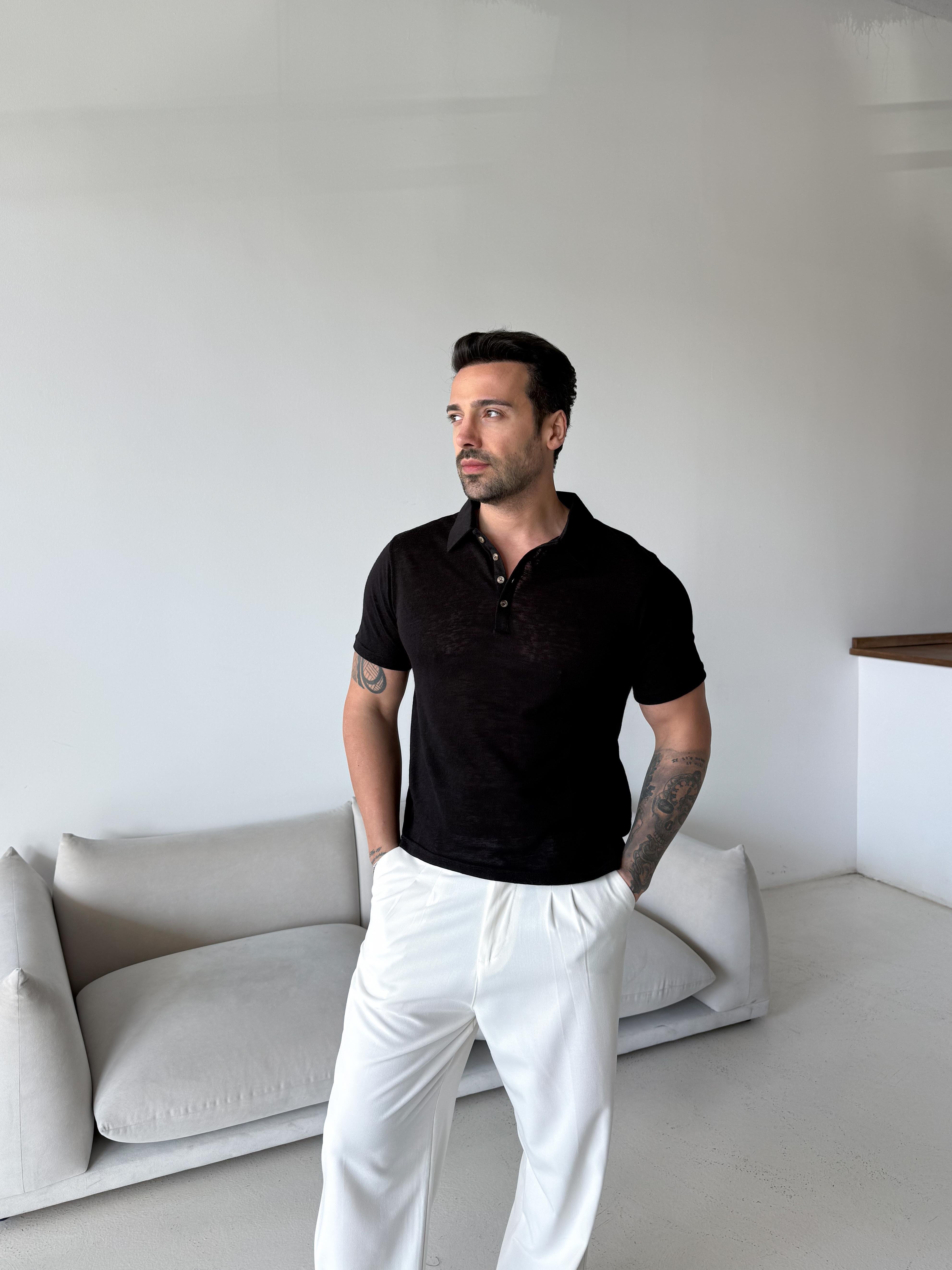 T-SHİRTSiyah Basic Martin Polo Triko Antioch 9448