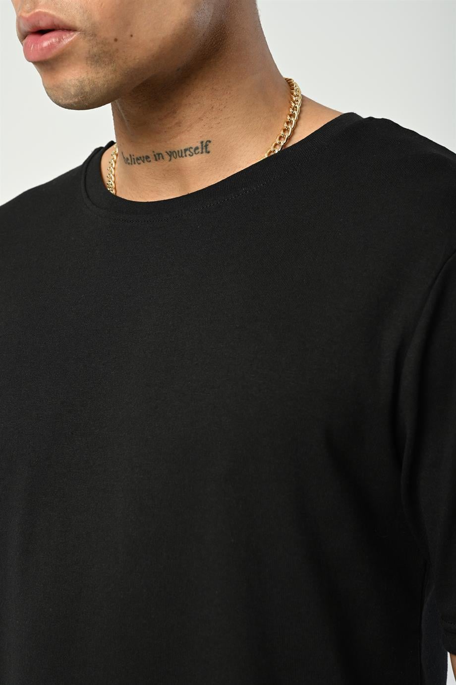 T-SHİRTSiyah Düz Suprem Basic T-SHIRT SC