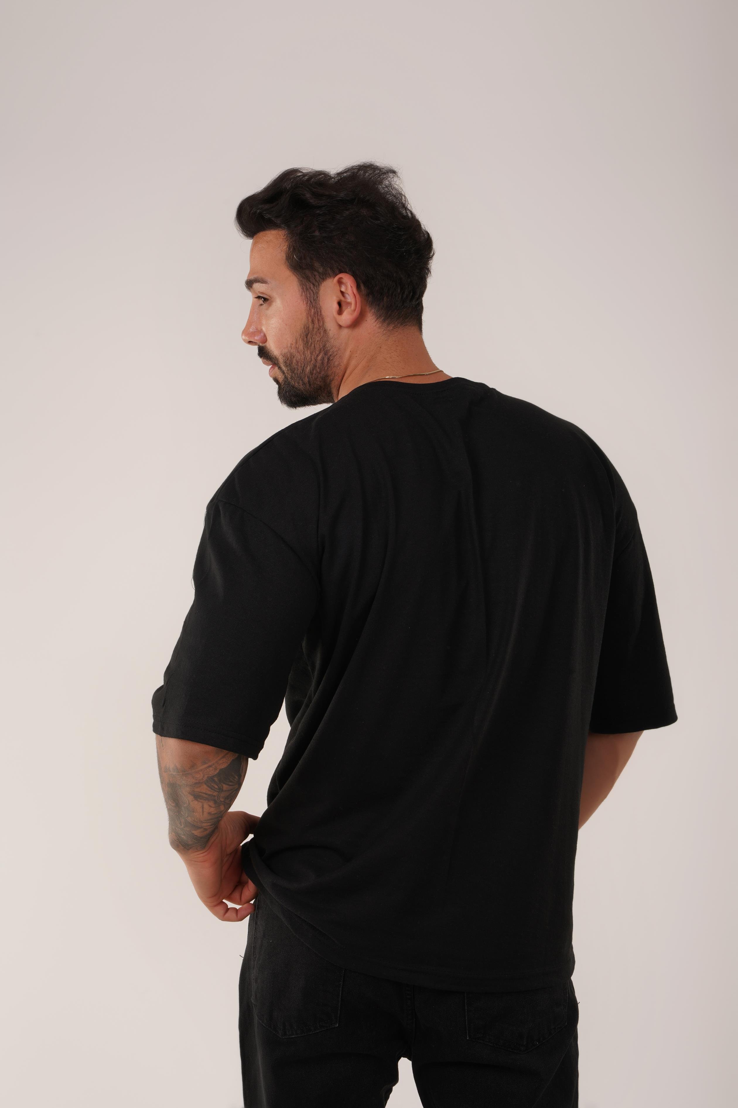 T-SHİRTSiyah Düz Suprem Oversize SC