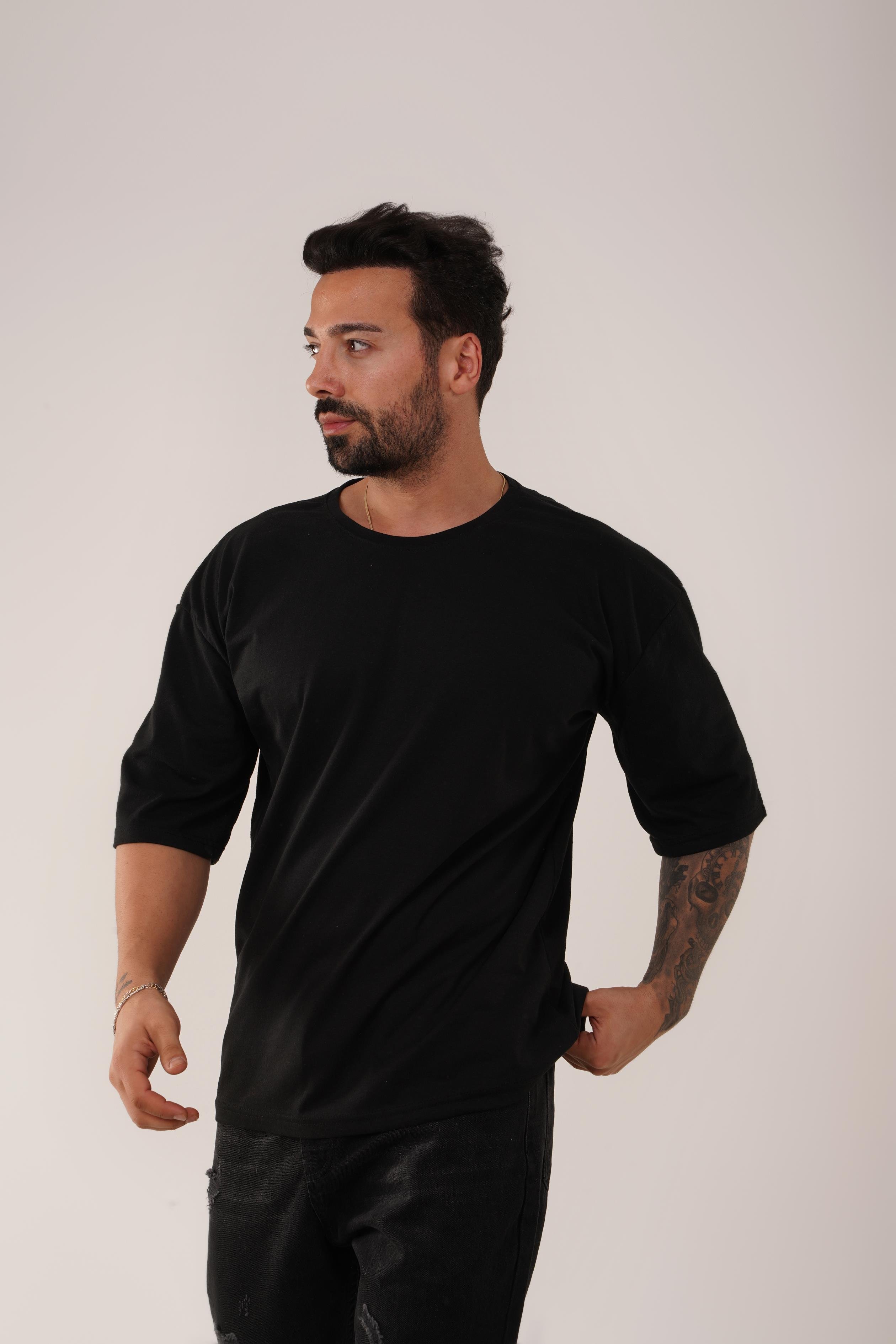 T-SHİRTSiyah Düz Suprem Oversize SC