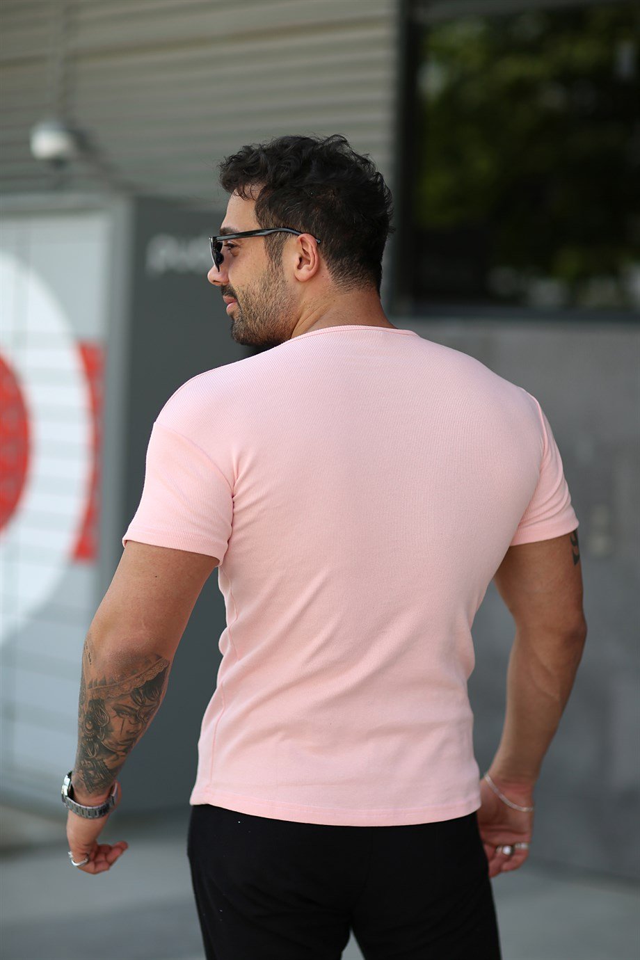 T-SHİRTToz Pembe İthal Kumaş Basic T-SHİRT