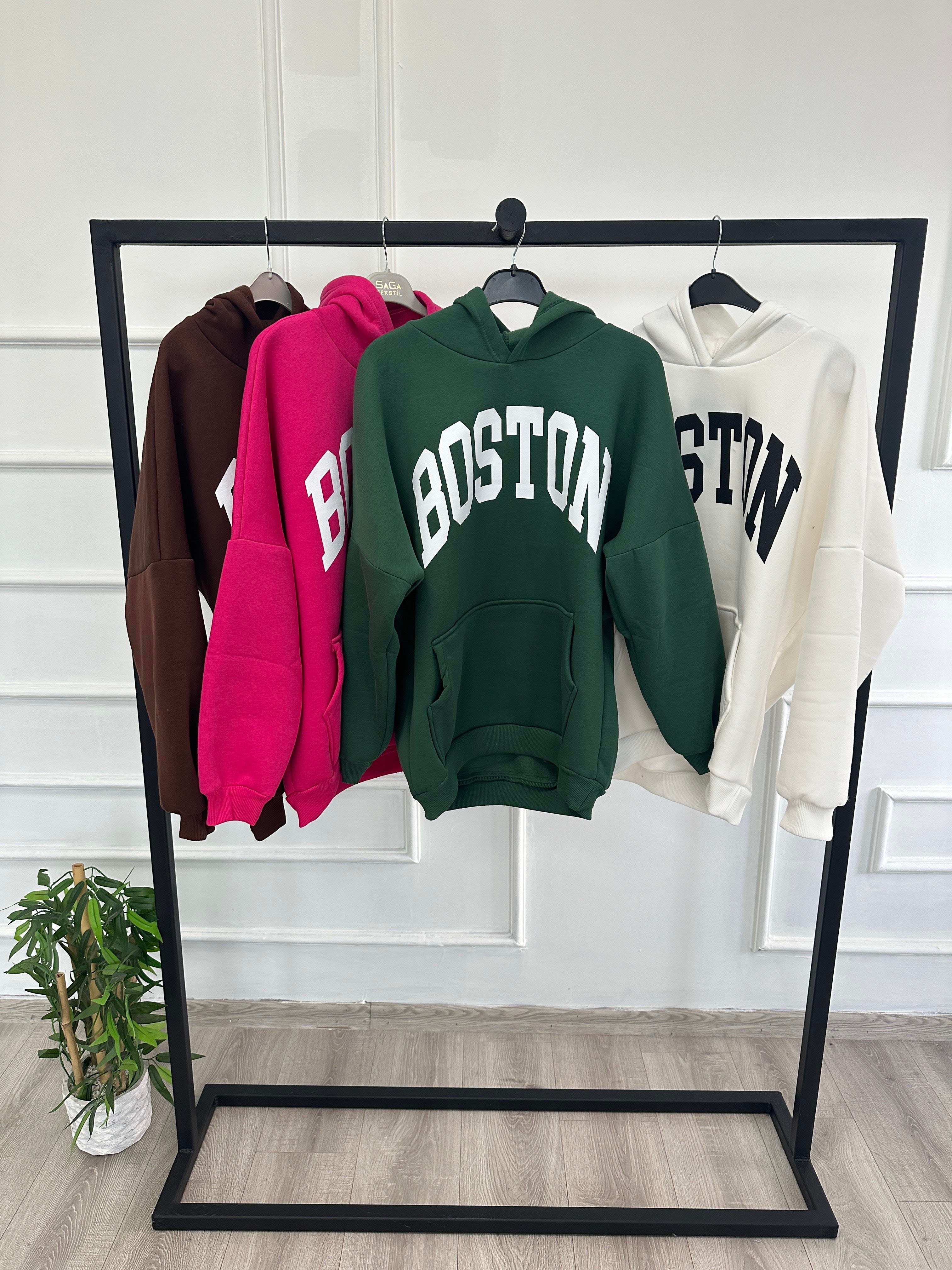 BOSTON Sweatshirt Kapşonlu ÇİMEN YEŞİL