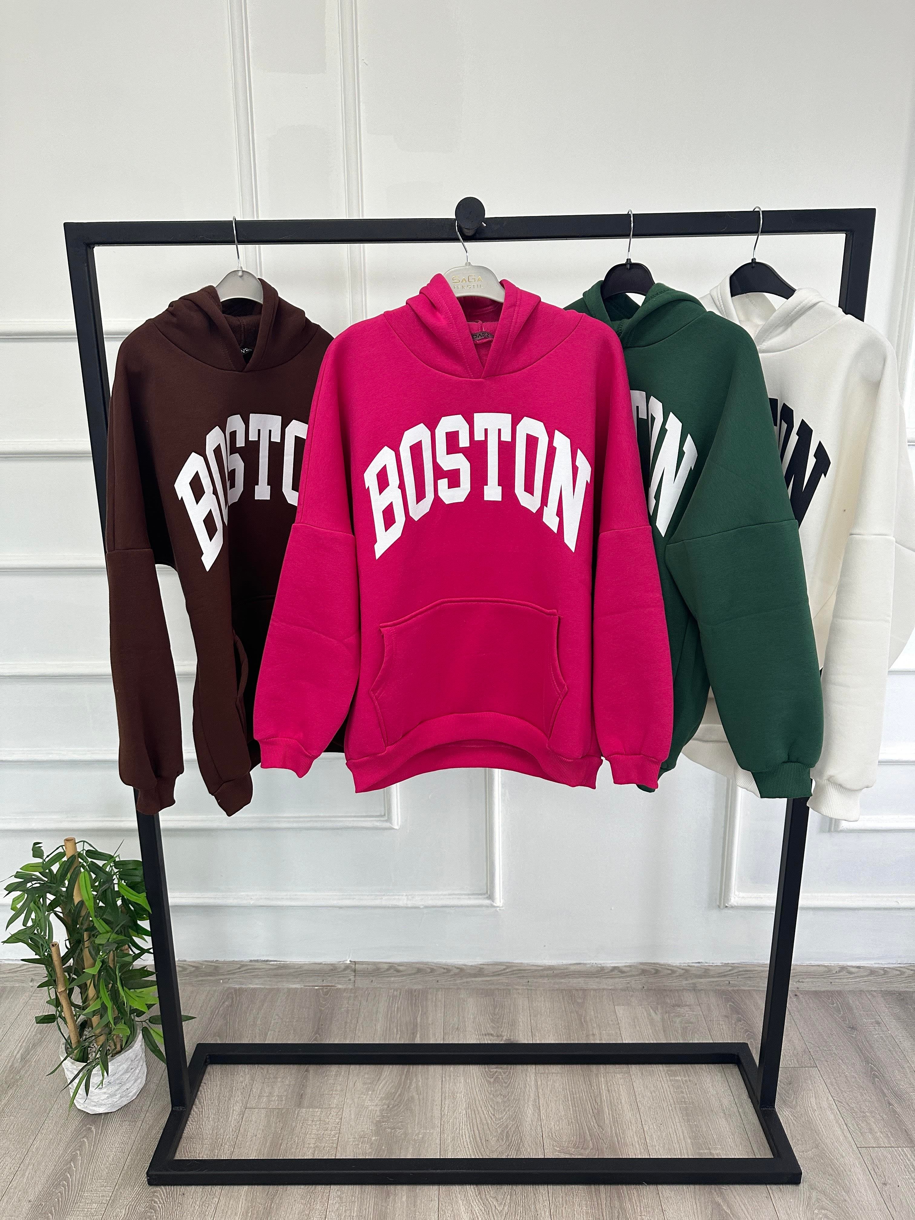 BOSTON Sweatshirt Kapşonlu PEMBE