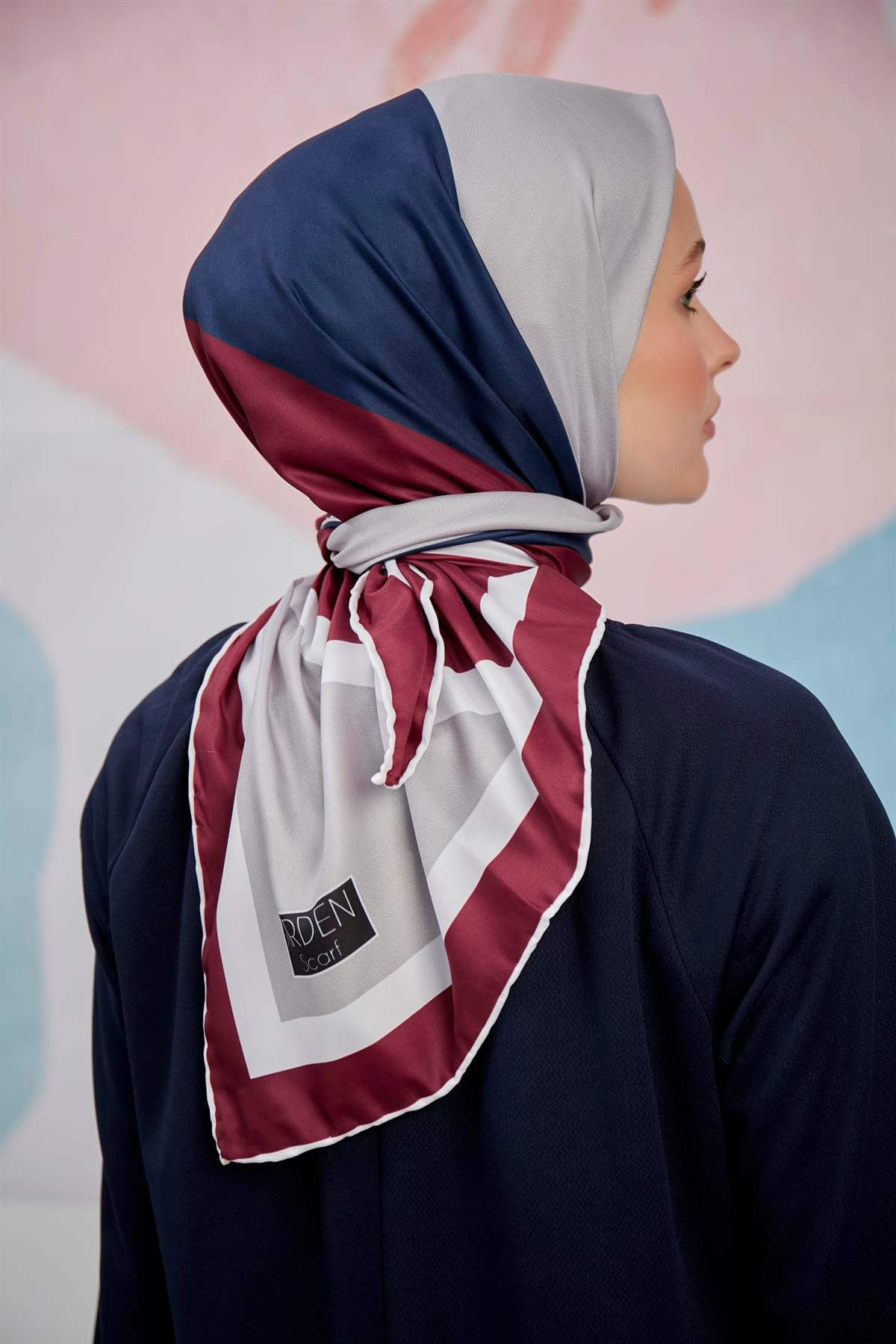 Dijital Baskılı Twill Eşarp Lacivert