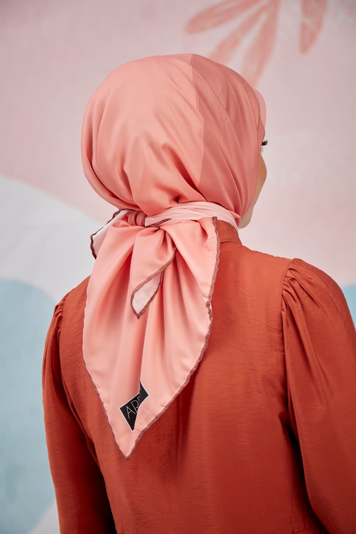 Dijital Baskılı Twill Eşarp Pembe