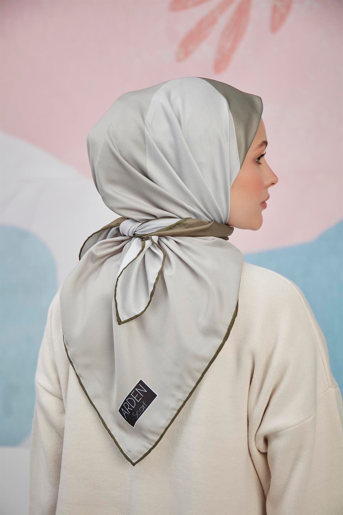 Dijital Baskılı Twill Eşarp Yeşil