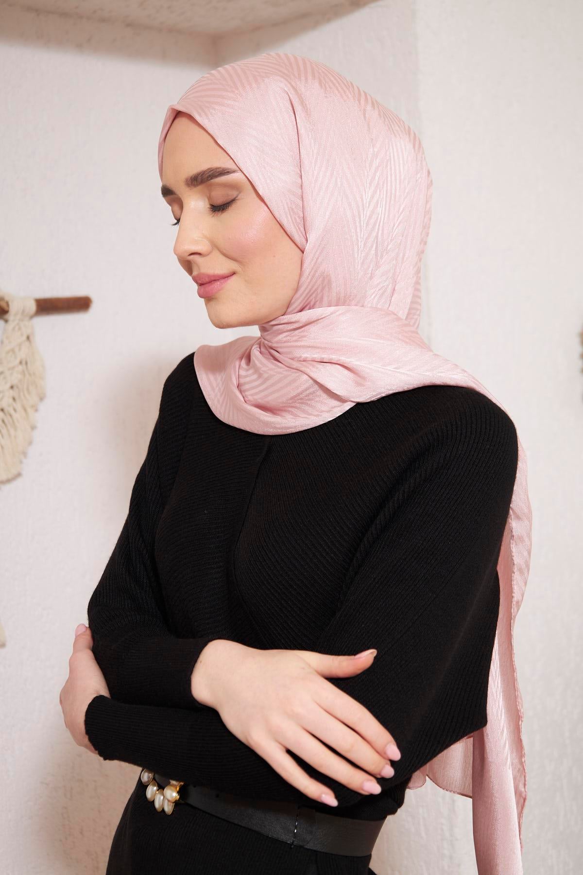 İtalyan İpeksi Jakar Şal Gül Kurusu