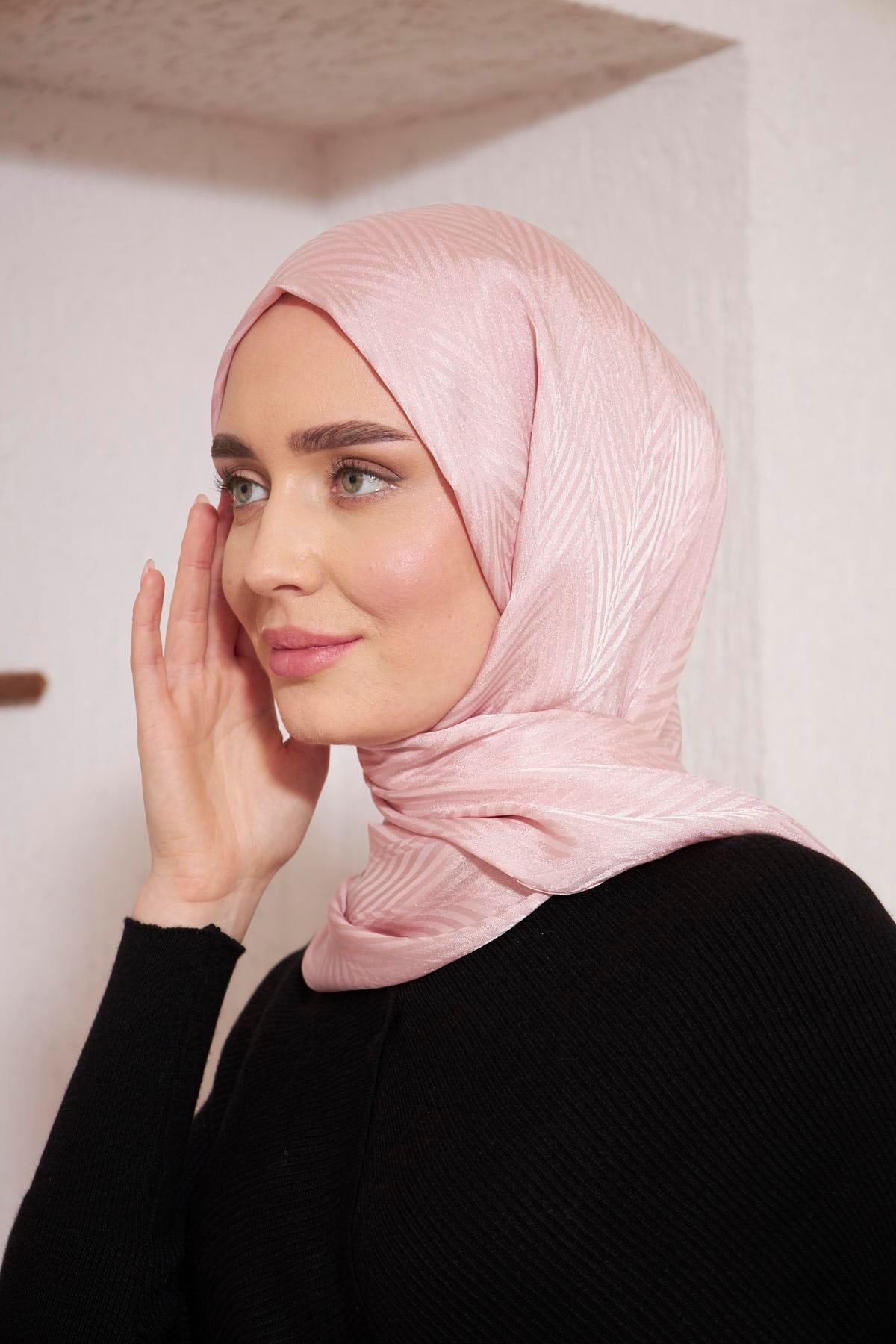 İtalyan İpeksi Jakar Şal Gül Kurusu