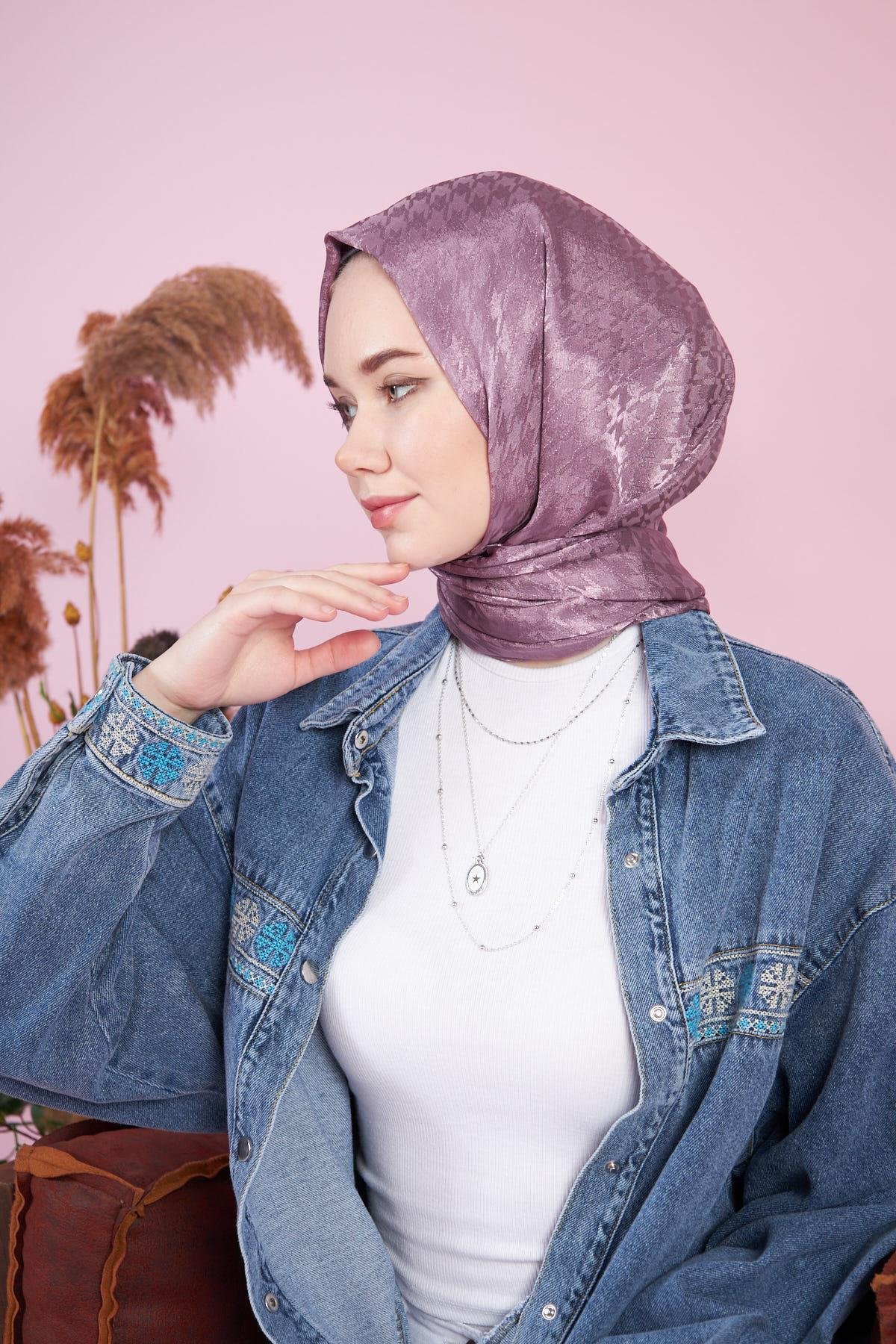 İtalyan İpeksi Jakar Şal Menekşe