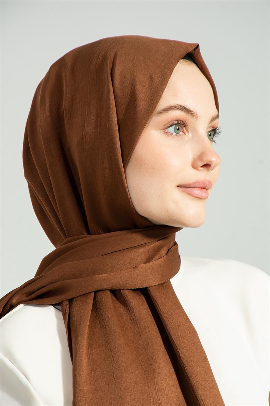Medine İpeği Şal Kahve
