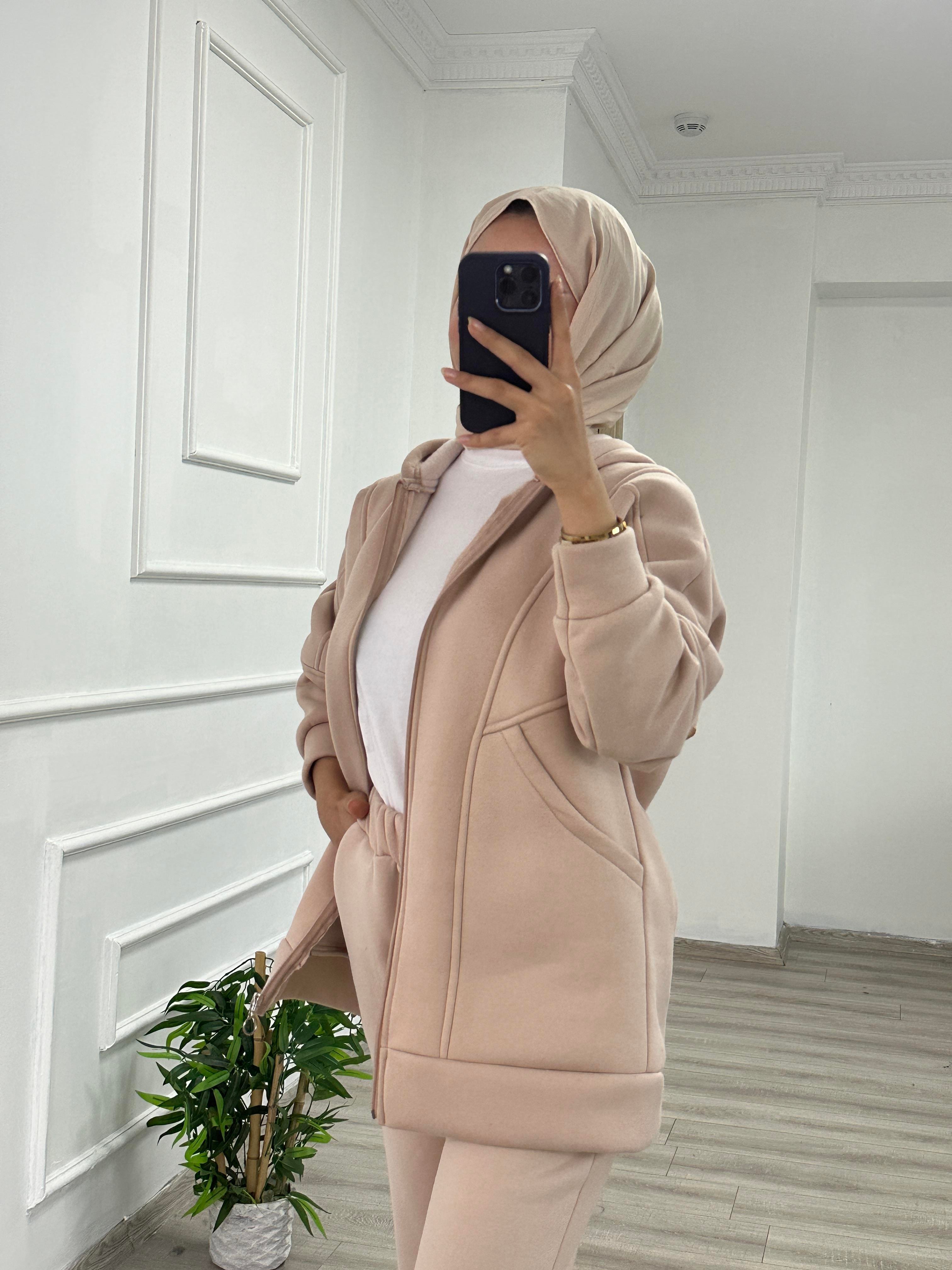 Premium Üç İplik Şardonlu Alt-Üst Takım Bej