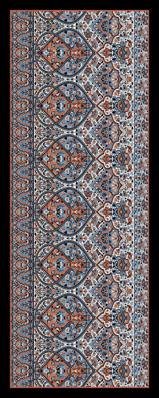 Retro Desen Soft Şal Siyah-Kırmızı