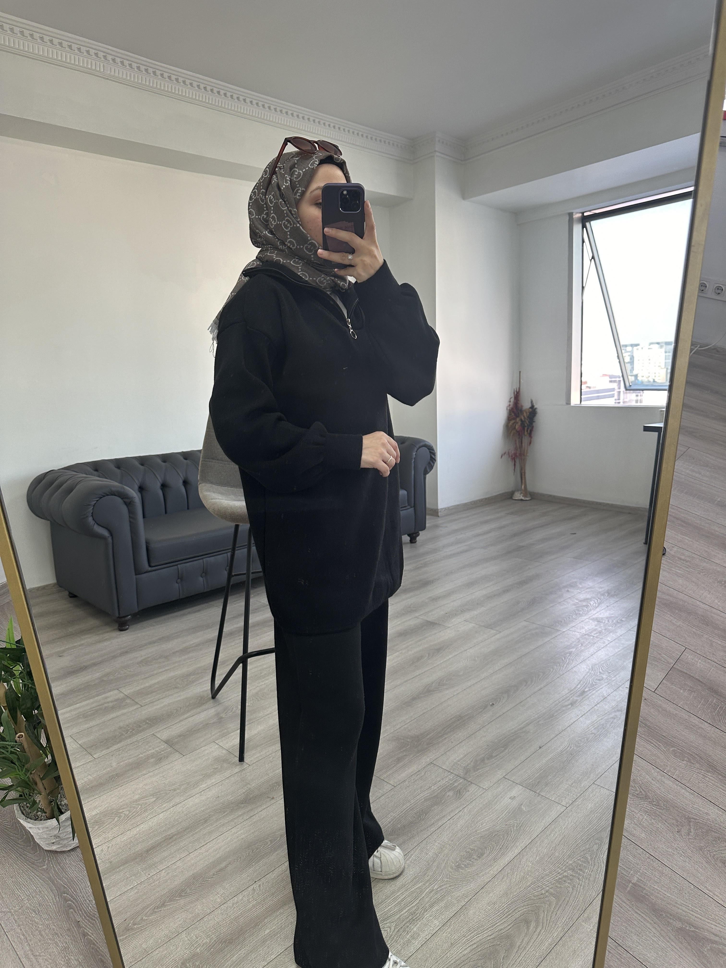 Triko Takım Düz Siyah