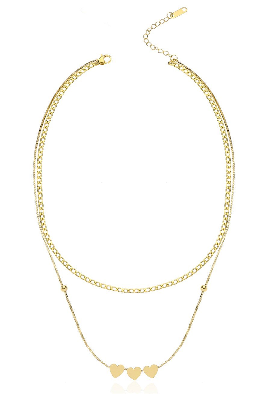 Altın Sarısı Renkli Amour Kolye