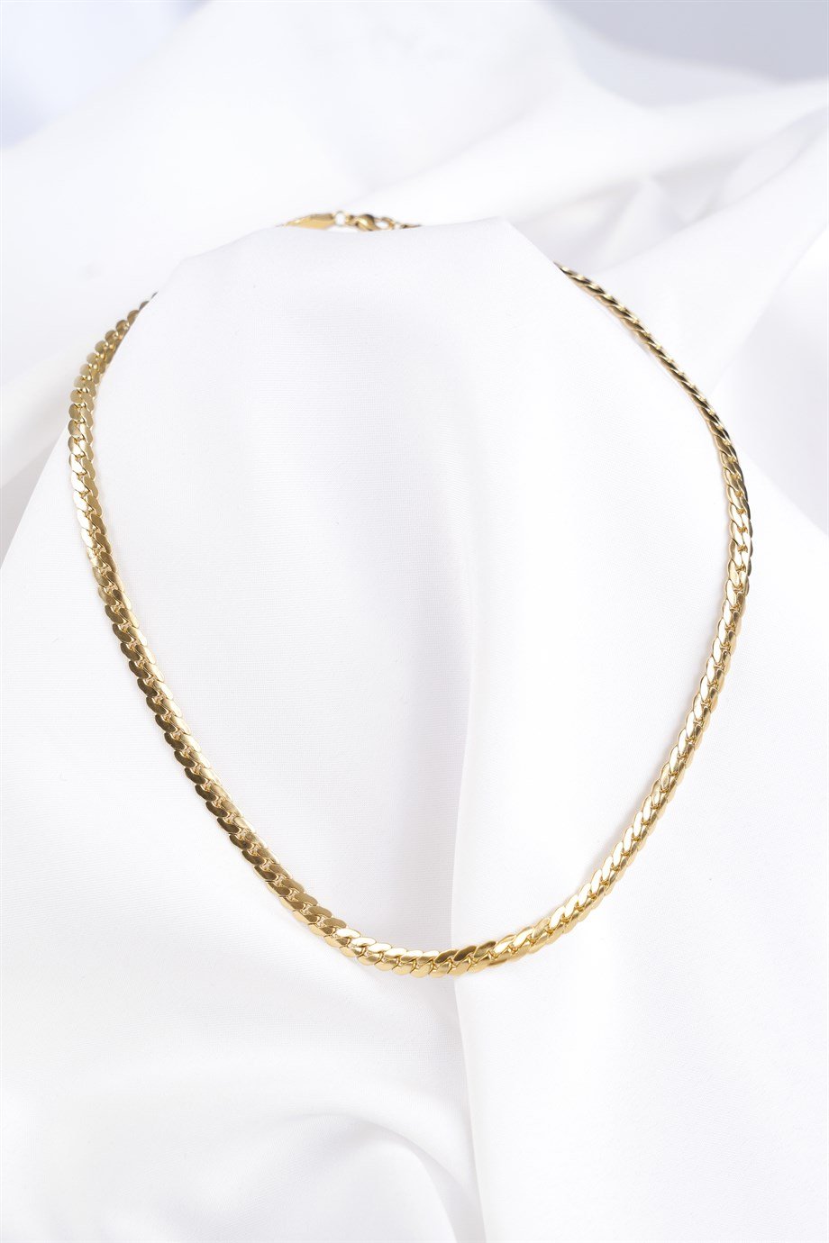 Altın Sarısı Renkli Herringbone Kolye