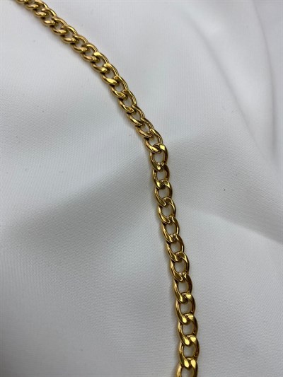 Altın Sarısı Renkli Sık Zincir Motifli Kolye