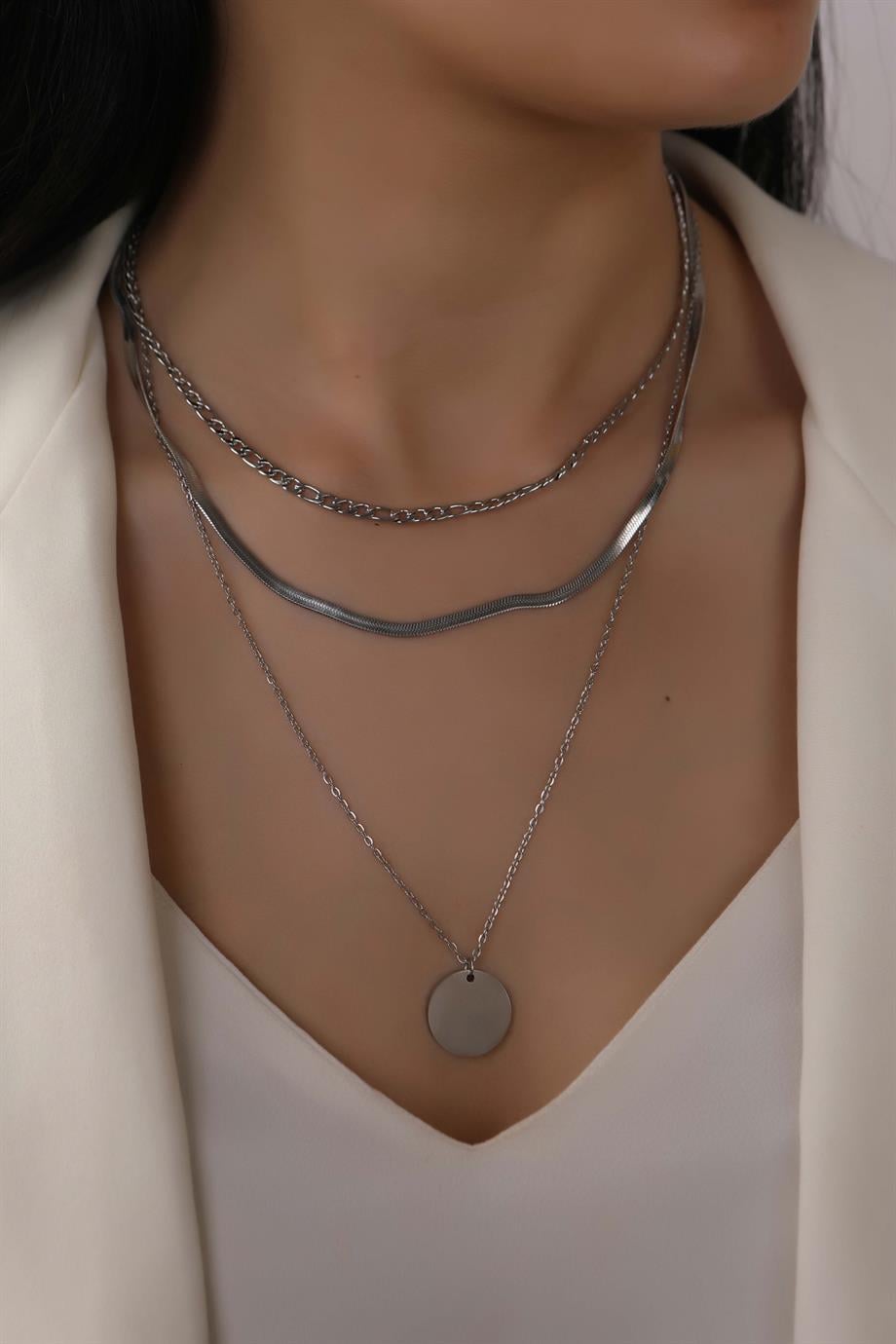 Silver Pany 3'lü Kolye