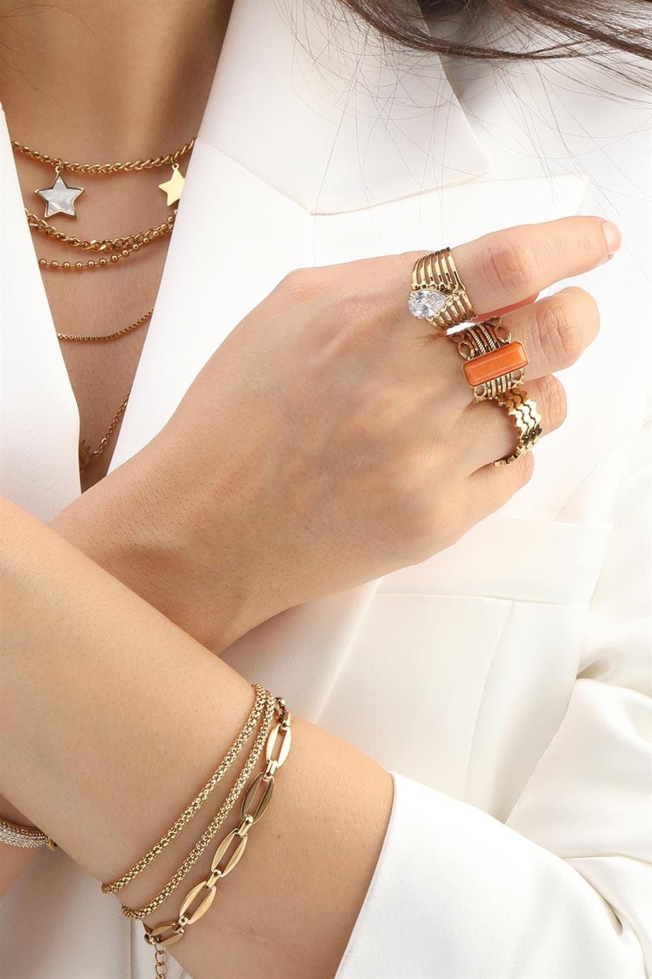 Stone Heart Ayarlanabilir Yüzük