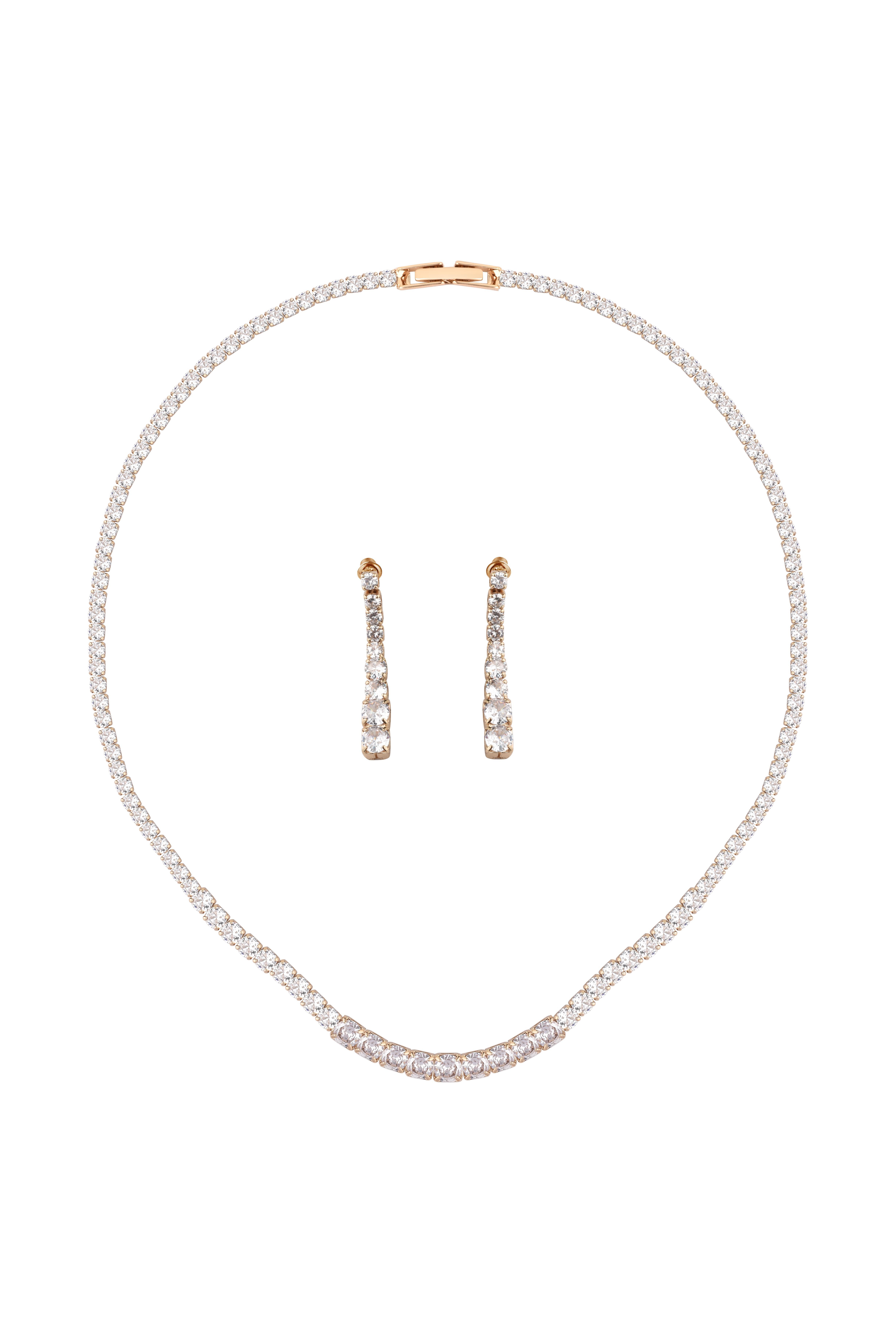 Süzme Döküm Su Yolu Kolye - Küpe - Bileklik Set