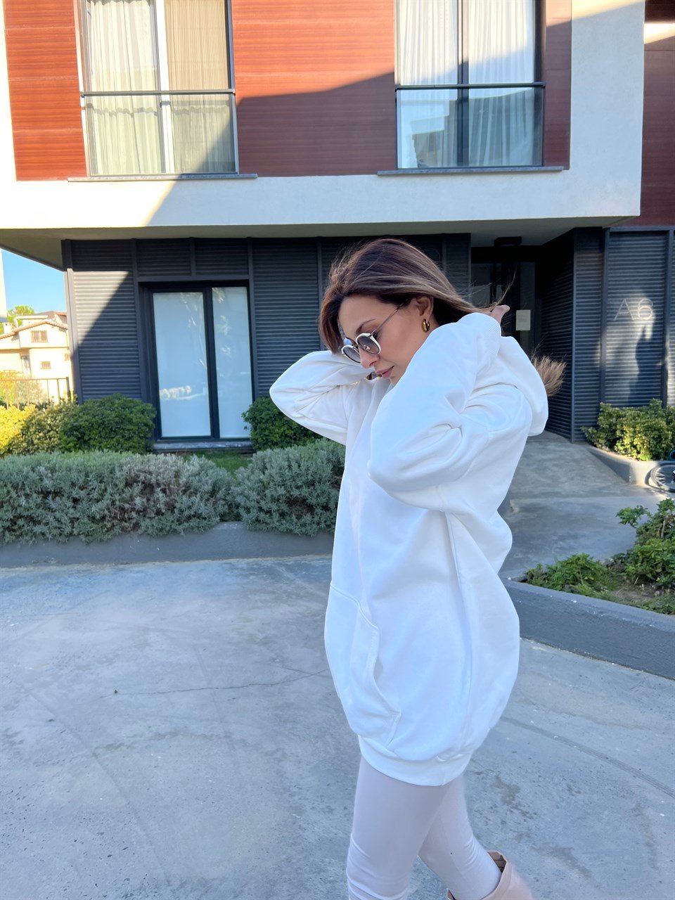 Alyce Kapüşonlu Beyaz Sweatshirts