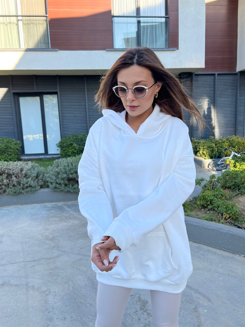 Alyce Kapüşonlu Beyaz Sweatshirts