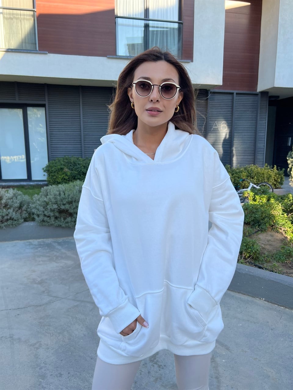 Alyce Kapüşonlu Beyaz Sweatshirts