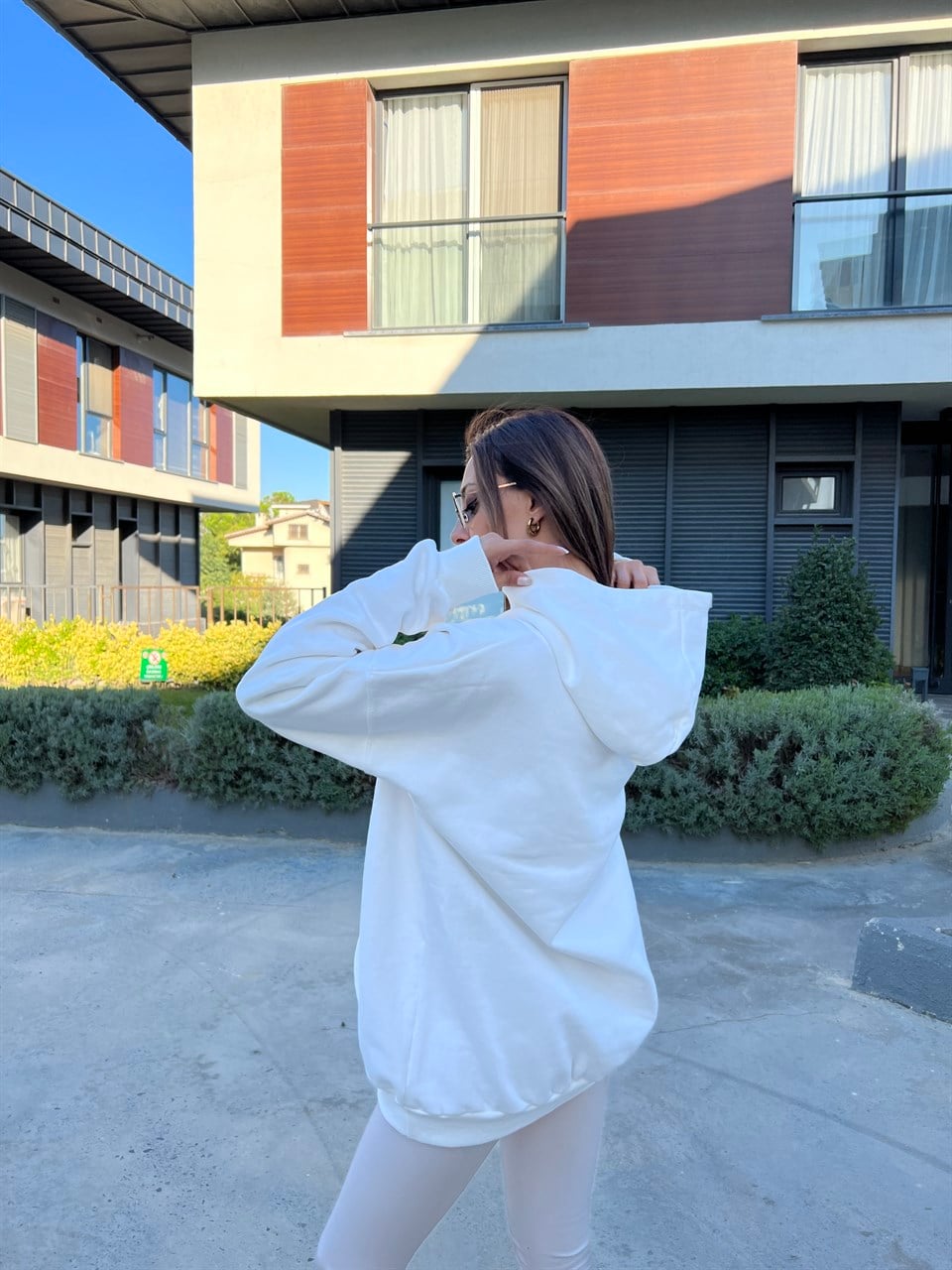 Alyce Kapüşonlu Beyaz Sweatshirts