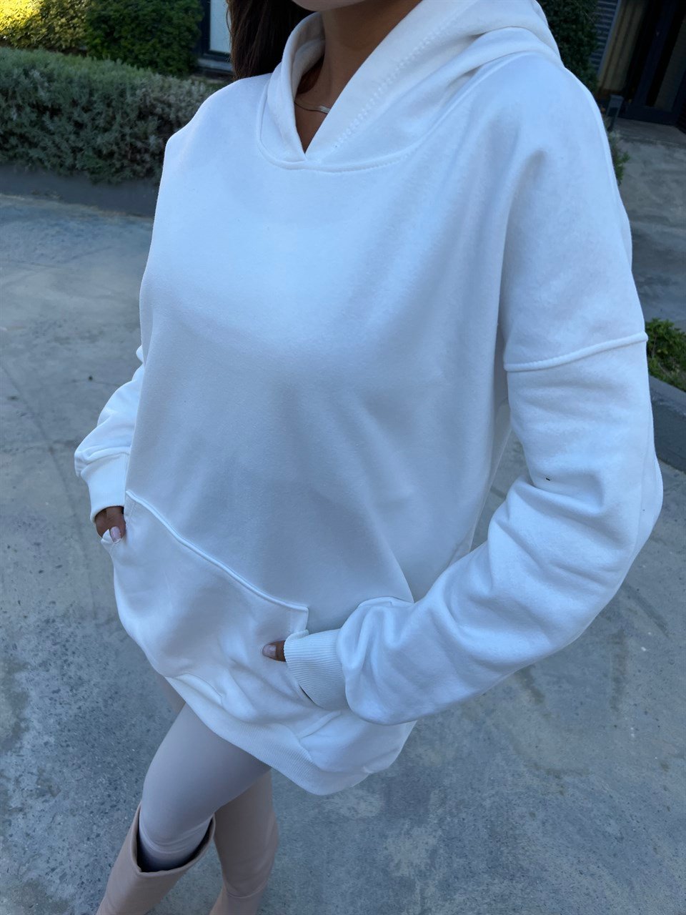 Alyce Kapüşonlu Beyaz Sweatshirts
