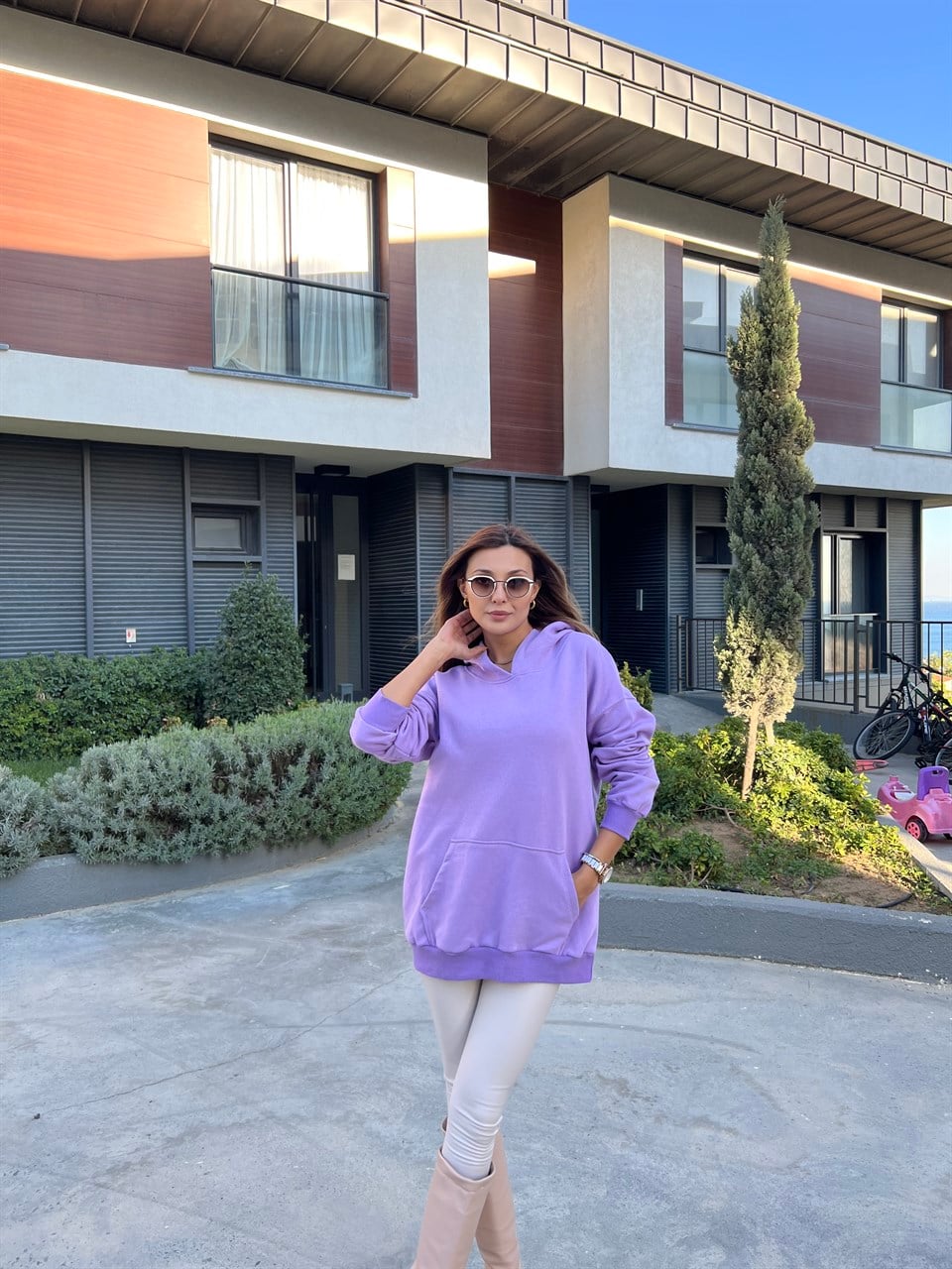 Alyce Kapüşonlu Lila Sweatshirts