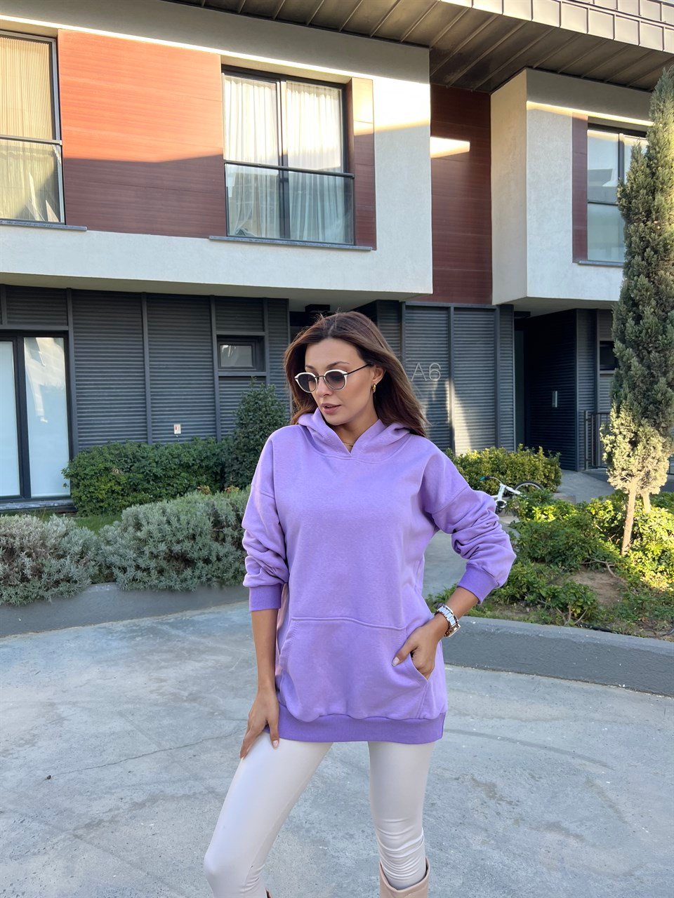 Alyce Kapüşonlu Lila Sweatshirts