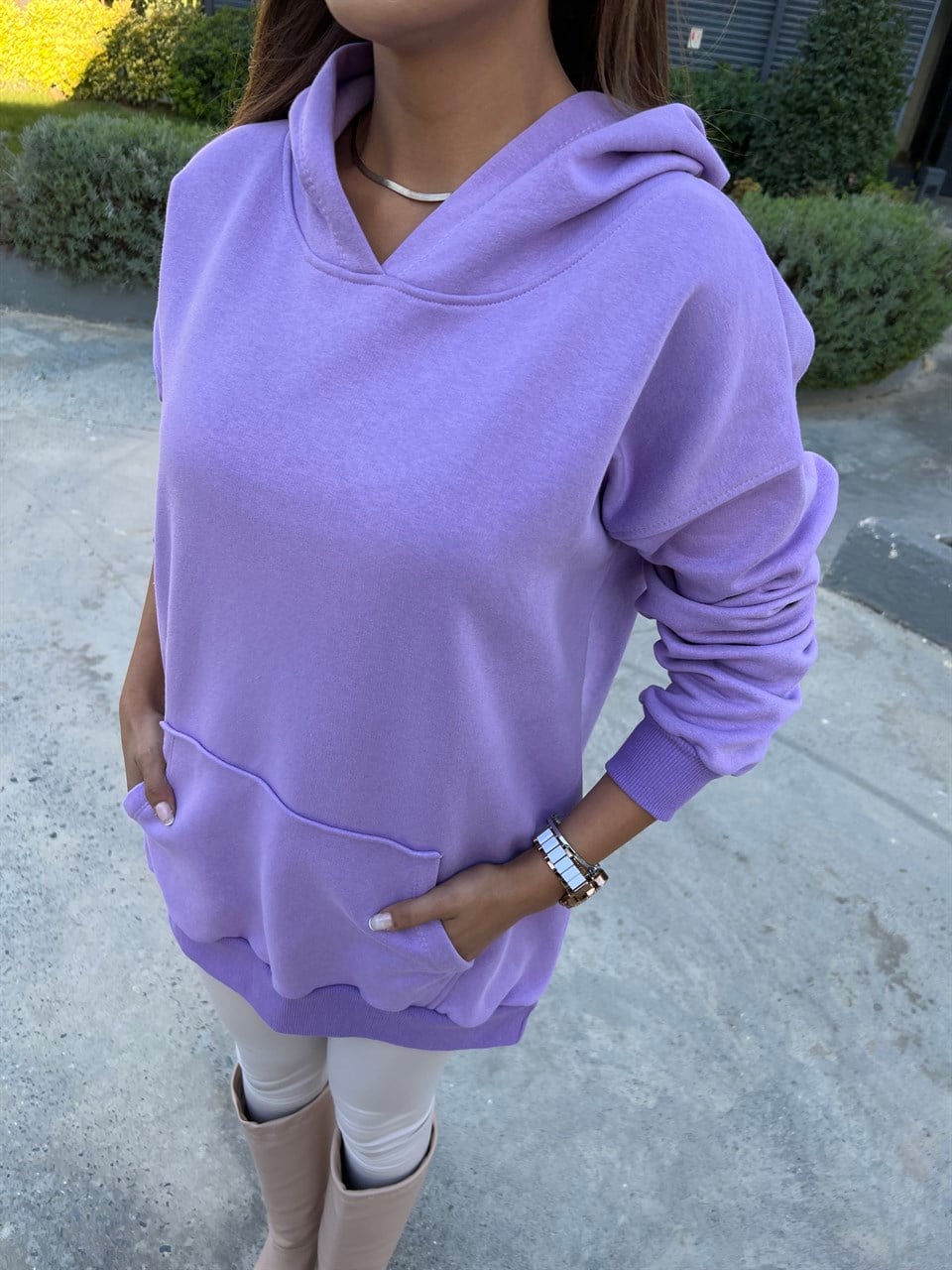 Alyce Kapüşonlu Lila Sweatshirts