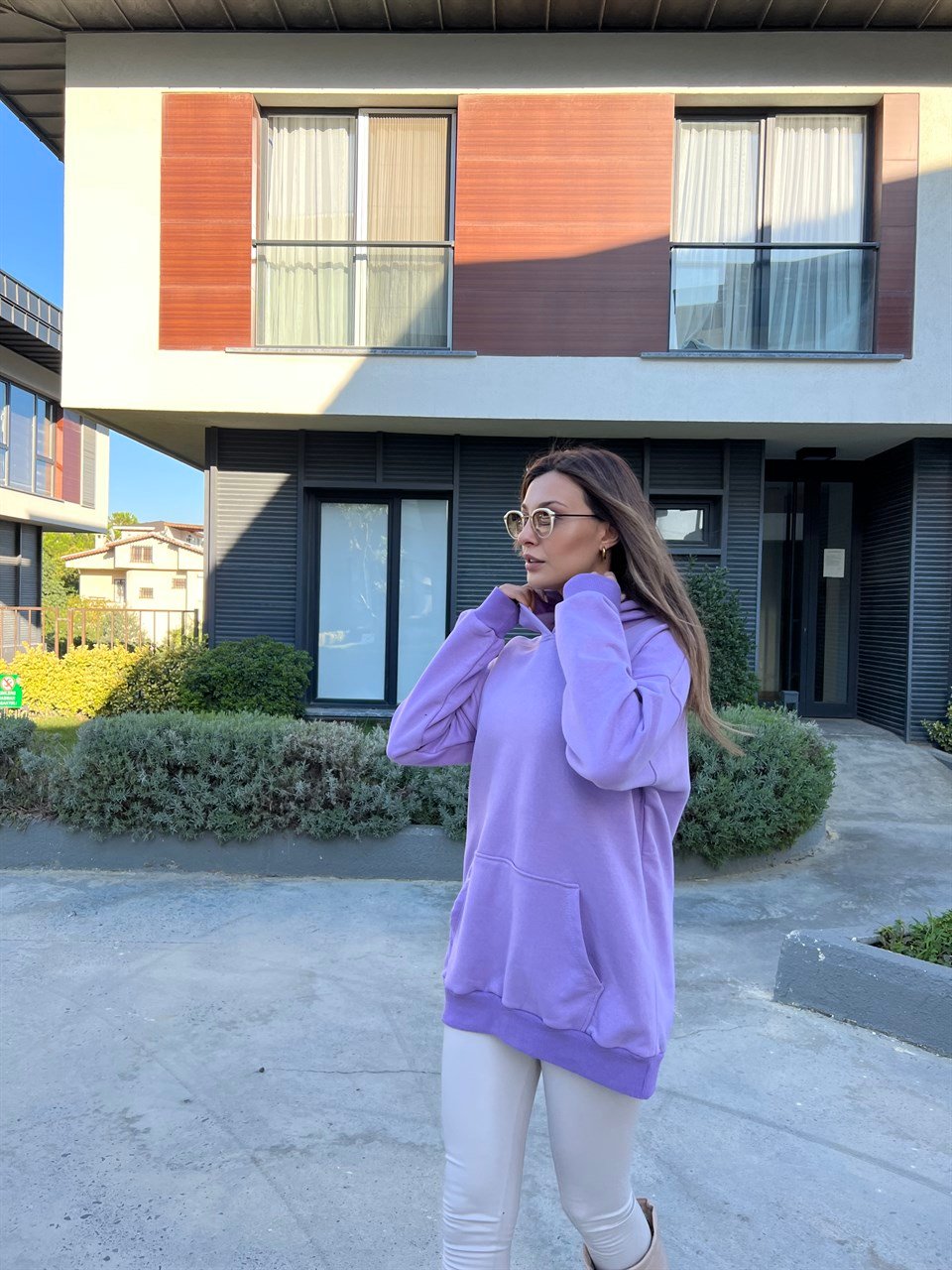 Alyce Kapüşonlu Lila Sweatshirts