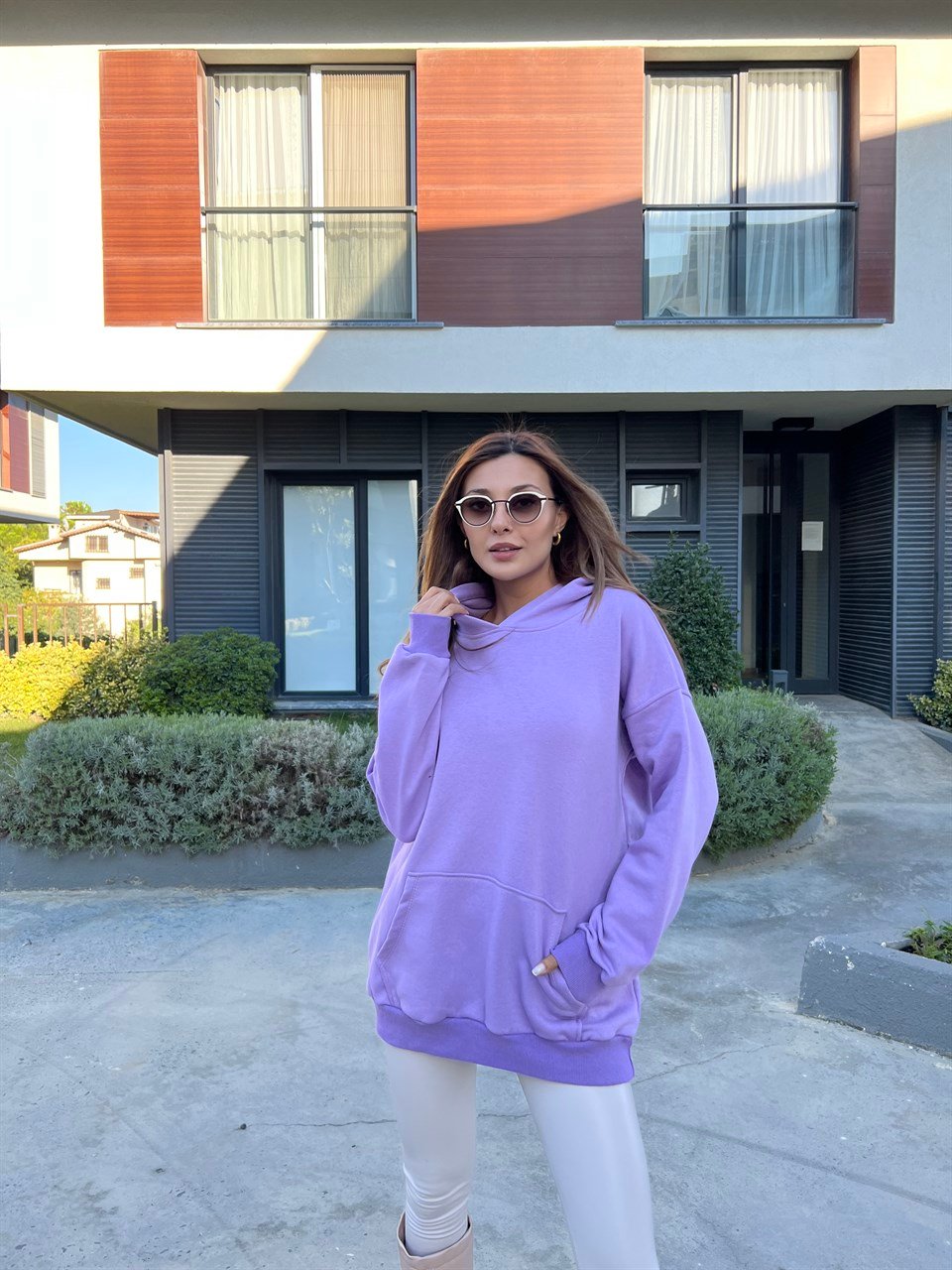 Alyce Kapüşonlu Lila Sweatshirts