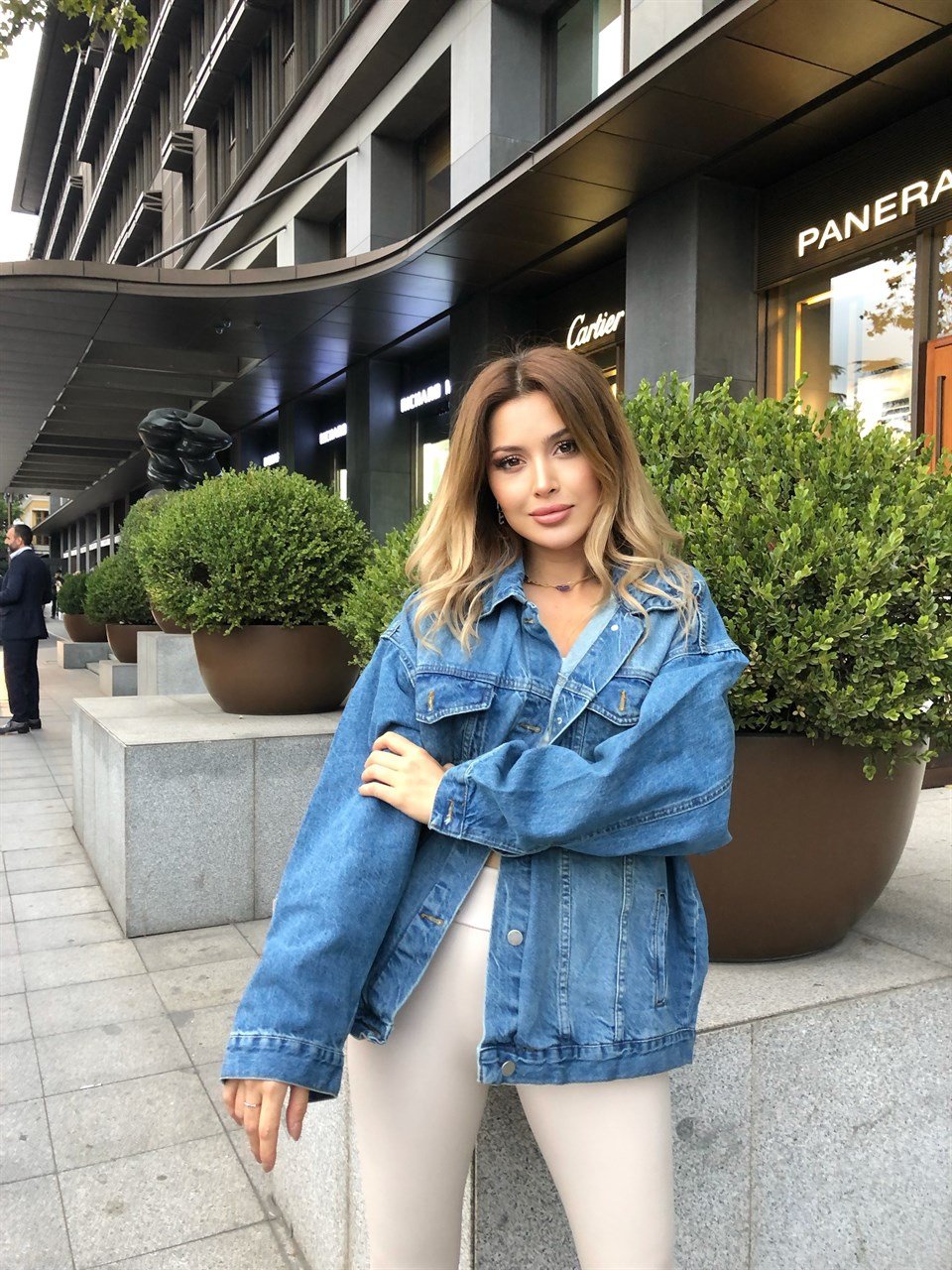 Arka Baskılı Kot Ceket