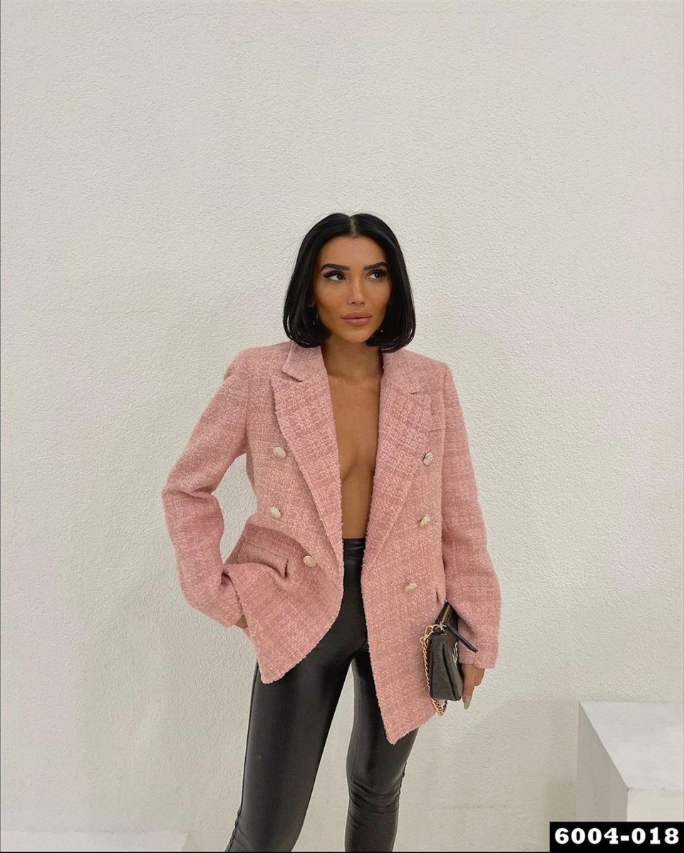 Astarlı Tasarım Tuvid Ceket Pembe