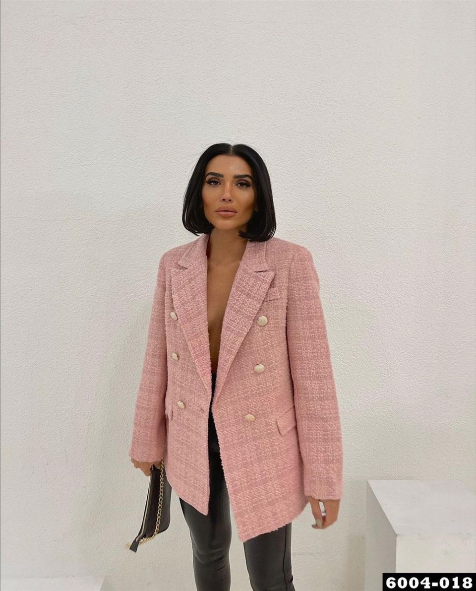 Astarlı Tasarım Tuvid Ceket Pembe