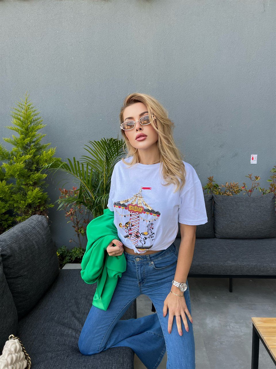 Atlı Karınca Beyaz T-shrt