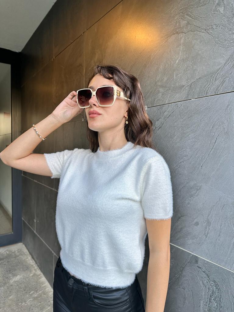 Basic Pofuduk Bluz Beyaz 1707411
