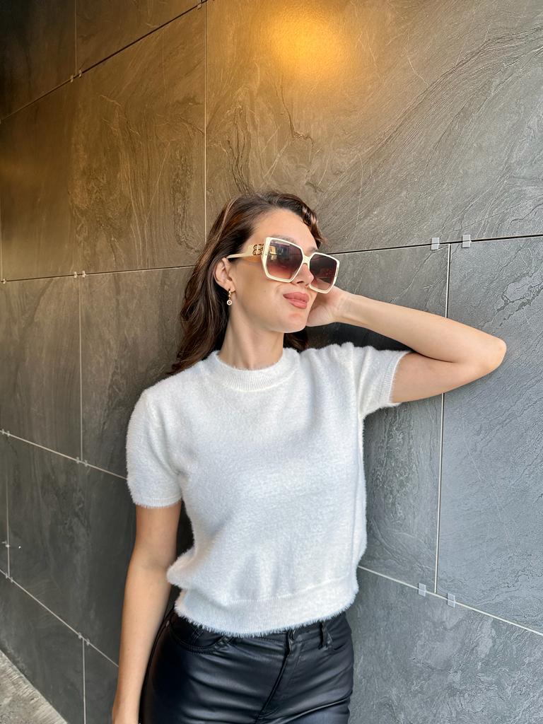 Basic Pofuduk Bluz Beyaz 1707411