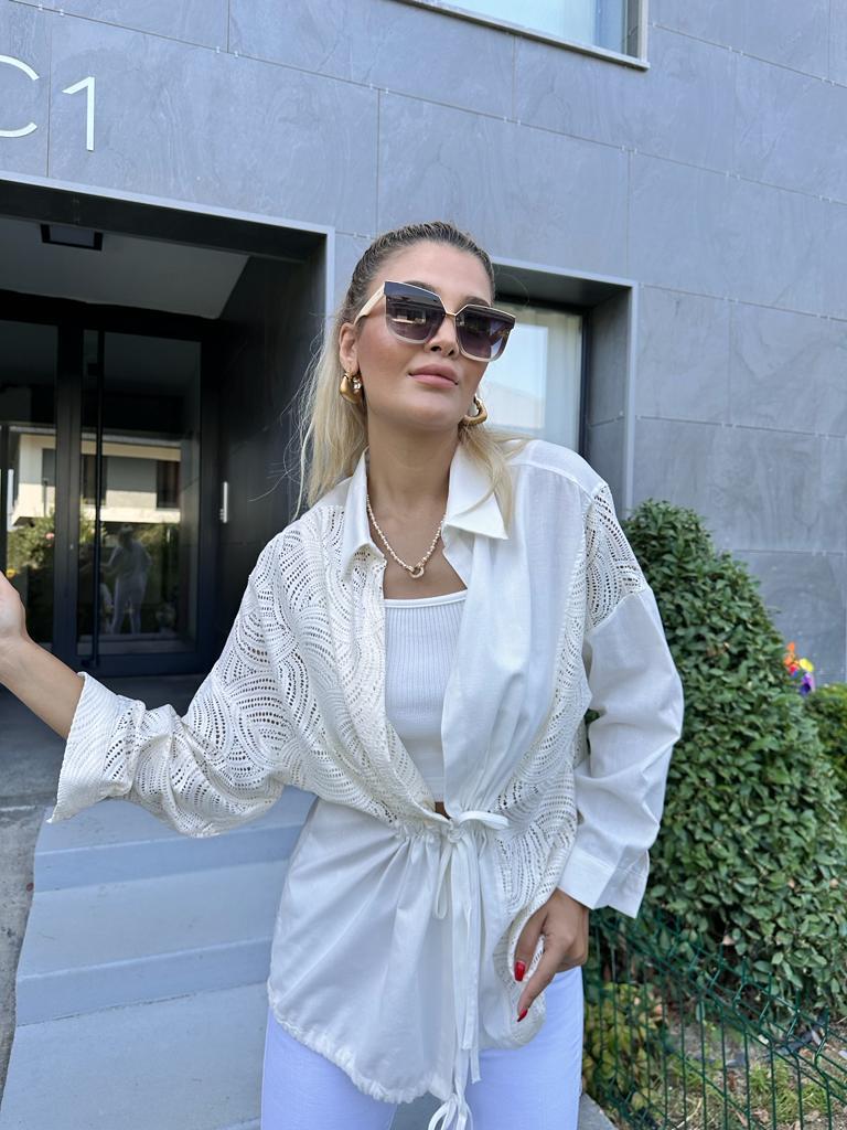 Bel Büzgülü Fisto Detay Mix Ceket  1707358