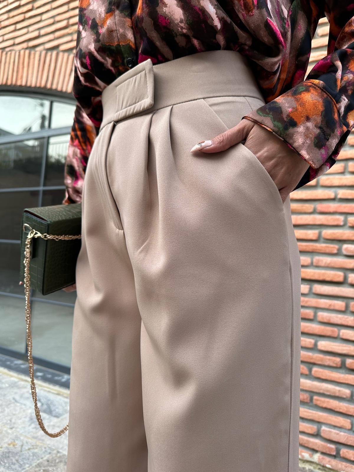 Bel Cırtcırlı Palazzo Krem Pantolon 0706276