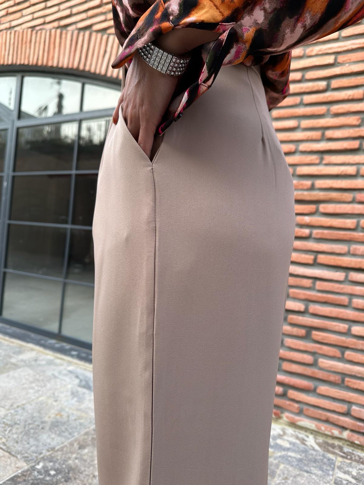 Bel Cırtcırlı Palazzo Krem Pantolon 0706276