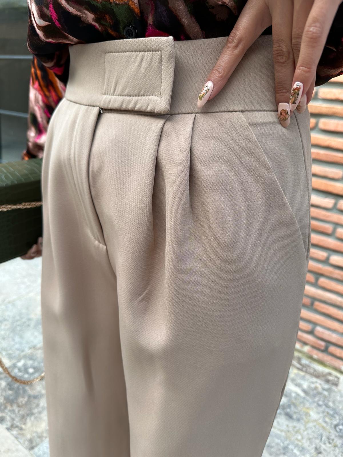 Bel Cırtcırlı Palazzo Krem Pantolon 0706276
