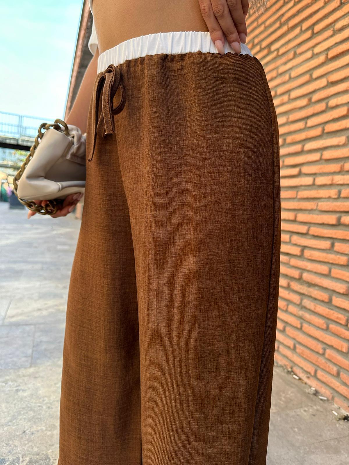 Bel Lastikli Kahverengi Pantolon 070621173