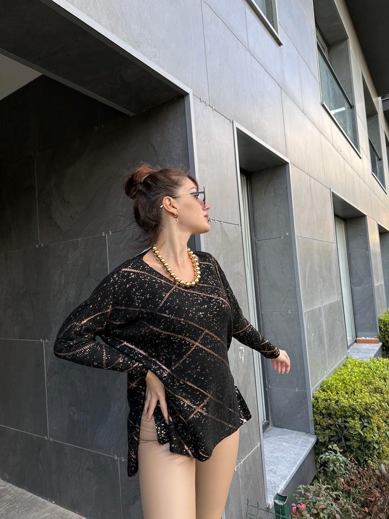 Bronz Varaklı V Yaka Merserize 1707456