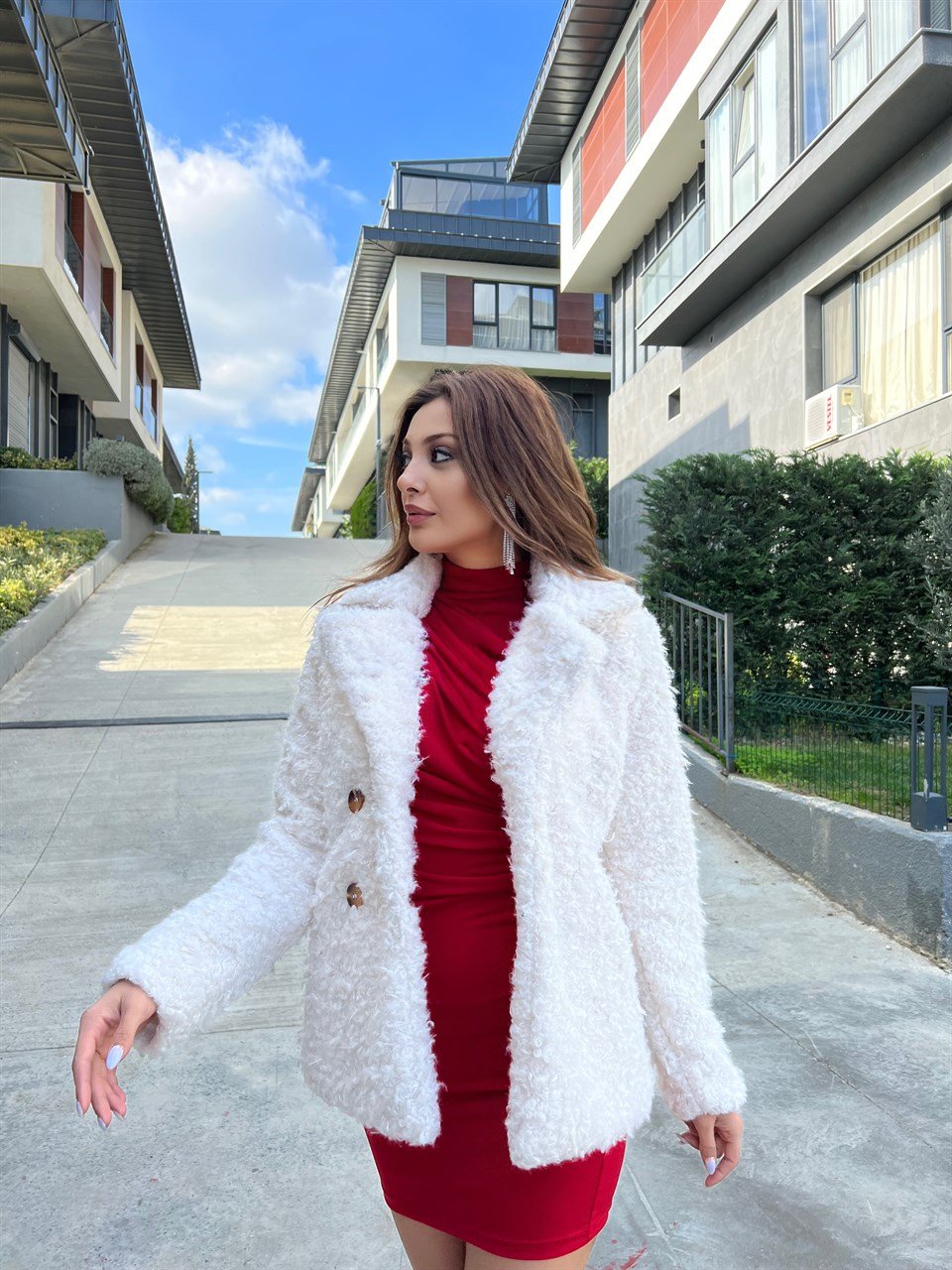 Bürümcük Kumaş Taş Kısa Kaban