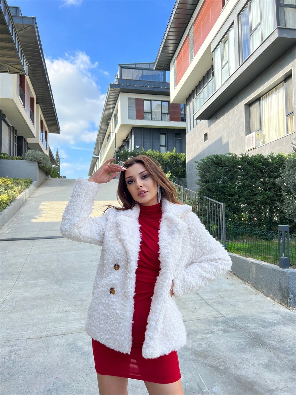 Bürümcük Kumaş Taş Kısa Kaban