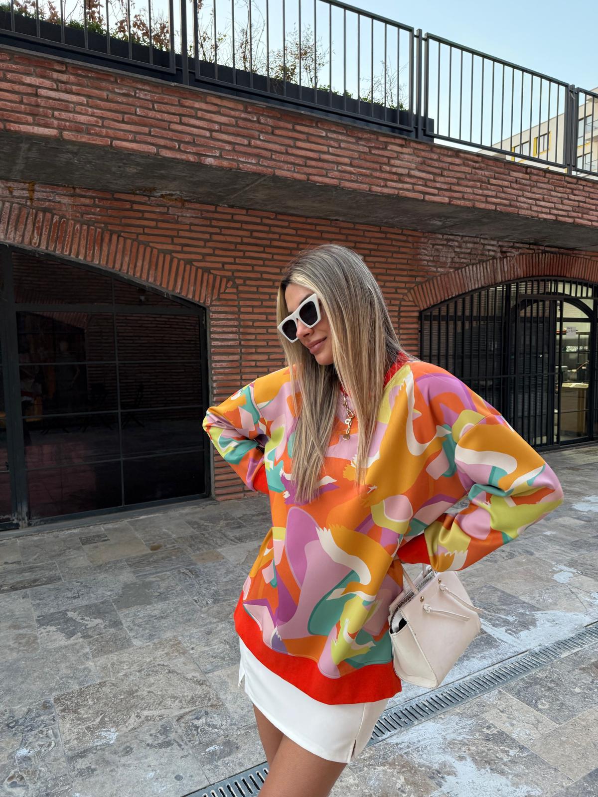 Bymn Mix Baskılı Sweatshirt swt2051sist