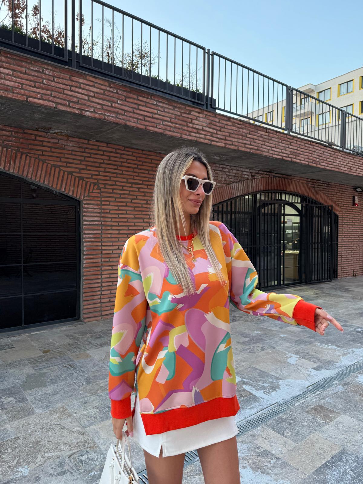 Bymn Mix Baskılı Sweatshirt swt2051sist